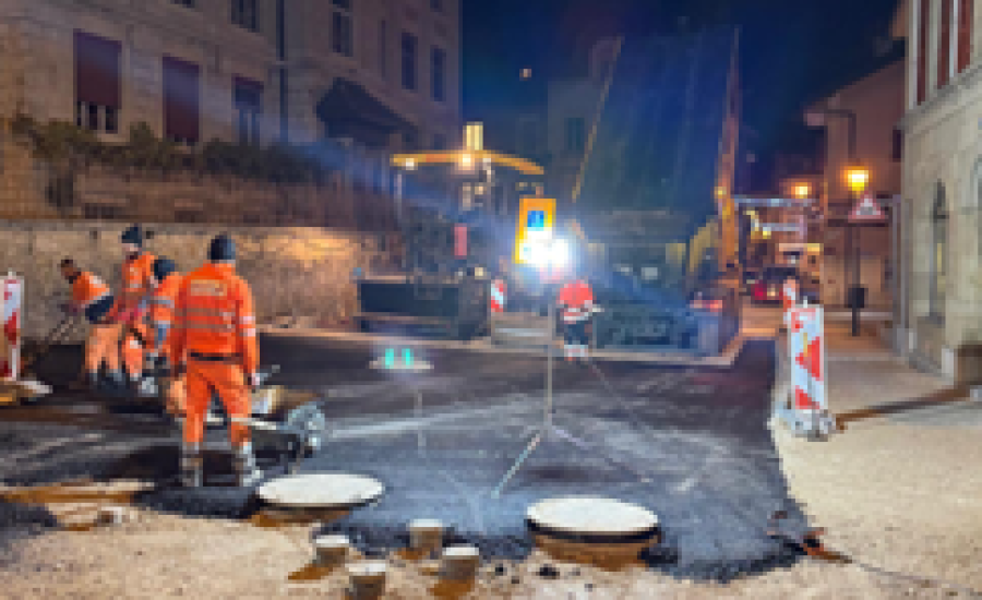 Réfection des chaussées à Orbe